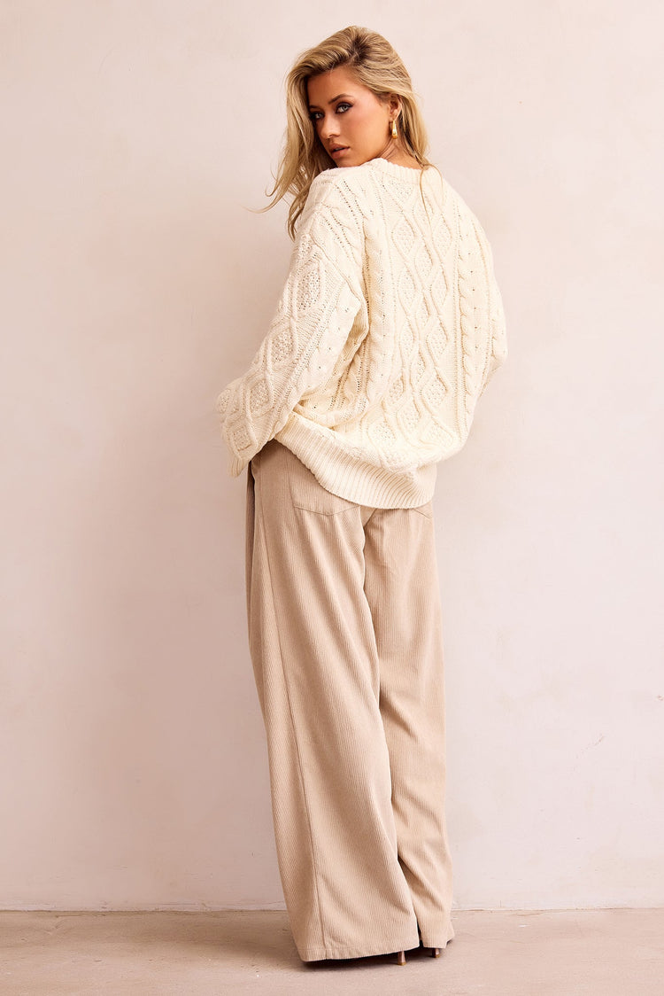 Falling Forward Knit Sweater - Cream