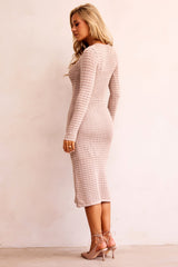 So Many Likes Knit Midi Dress - Light Mocha